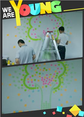 正能量伙伴在構建夢想墻 正能量伙伴在構建夢想墻