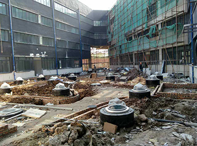 街坊中心日光照明安裝現場